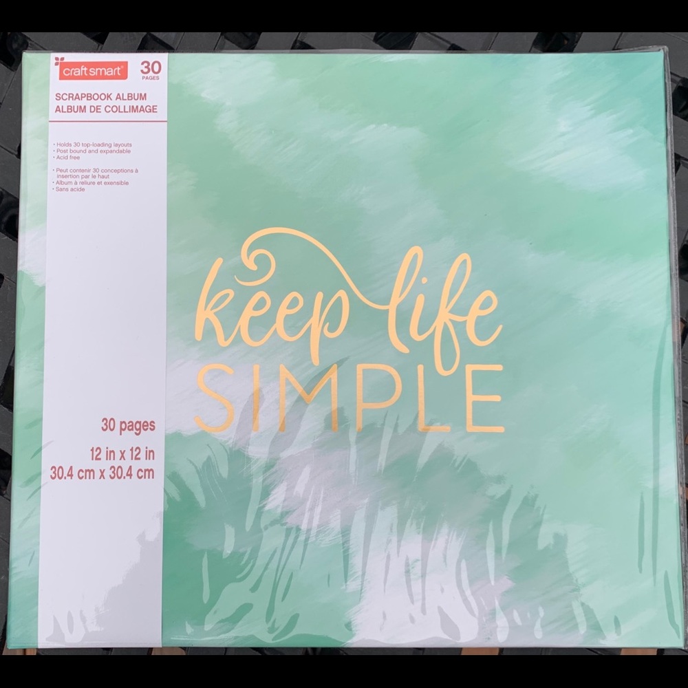 12 x 12, 30 page Seafoam green and white scrapbook